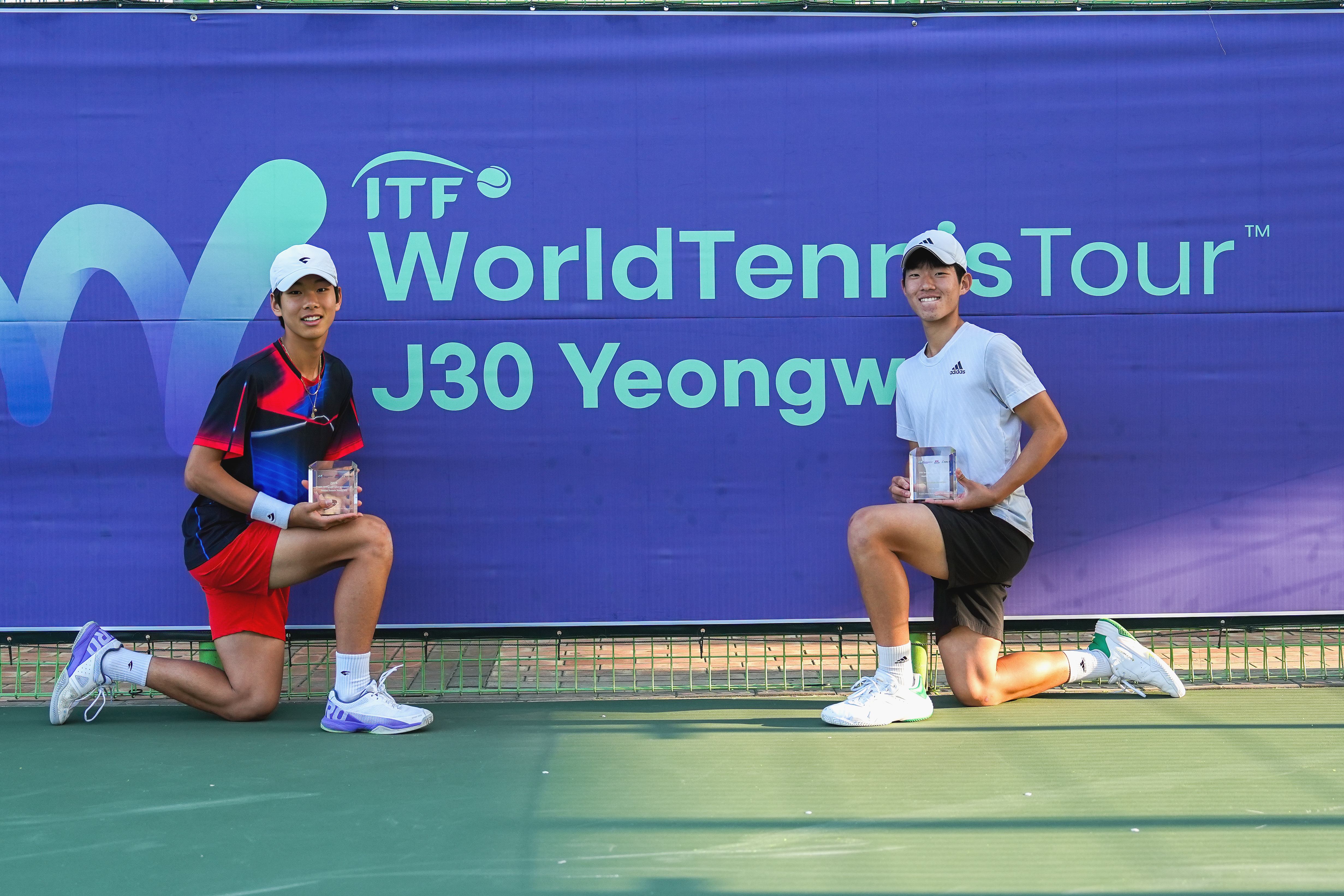 [영월국제주니어] 김시윤·이예린 복식 정상, 단식 우승까지 2관왕 도전